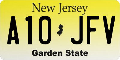 NJ license plate A10JFV