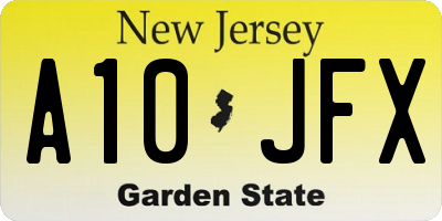 NJ license plate A10JFX