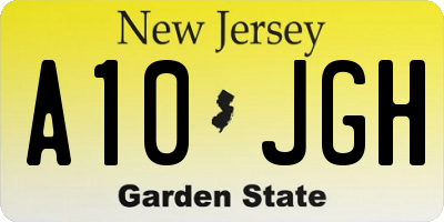 NJ license plate A10JGH