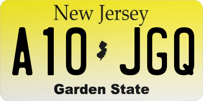 NJ license plate A10JGQ