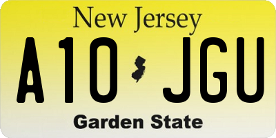 NJ license plate A10JGU