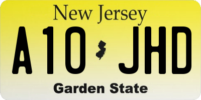 NJ license plate A10JHD