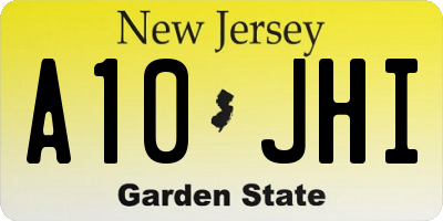 NJ license plate A10JHI