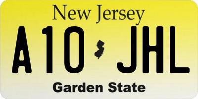 NJ license plate A10JHL