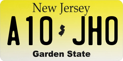 NJ license plate A10JHO