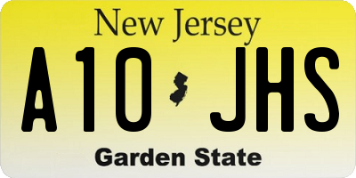 NJ license plate A10JHS