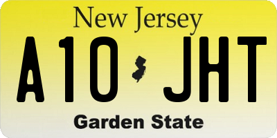 NJ license plate A10JHT