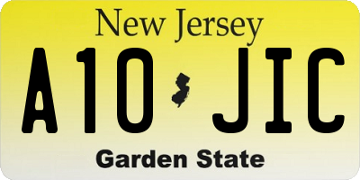 NJ license plate A10JIC