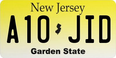 NJ license plate A10JID