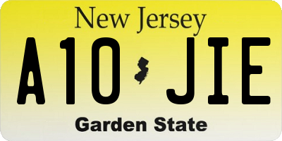 NJ license plate A10JIE