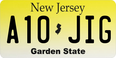 NJ license plate A10JIG