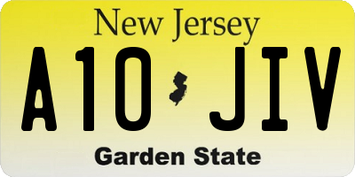 NJ license plate A10JIV