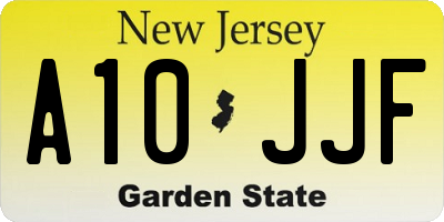 NJ license plate A10JJF