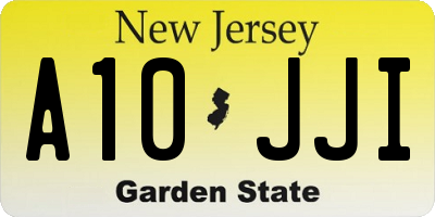 NJ license plate A10JJI