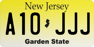 NJ license plate A10JJJ