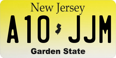 NJ license plate A10JJM