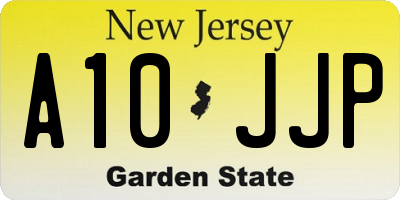 NJ license plate A10JJP