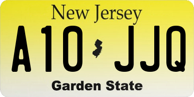 NJ license plate A10JJQ