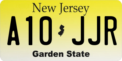 NJ license plate A10JJR