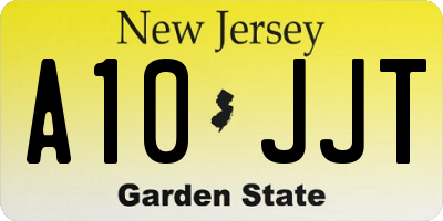 NJ license plate A10JJT