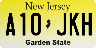 NJ license plate A10JKH