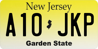 NJ license plate A10JKP
