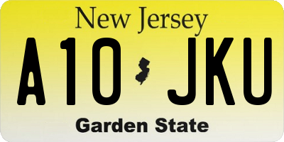 NJ license plate A10JKU