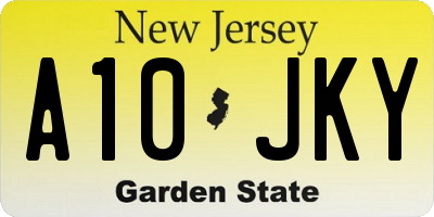 NJ license plate A10JKY