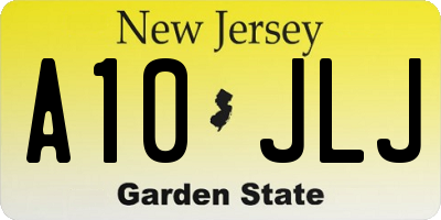NJ license plate A10JLJ