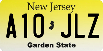 NJ license plate A10JLZ