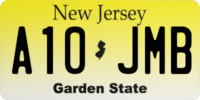 NJ license plate A10JMB