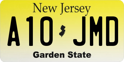 NJ license plate A10JMD
