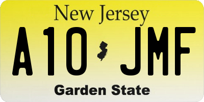 NJ license plate A10JMF