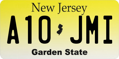 NJ license plate A10JMI