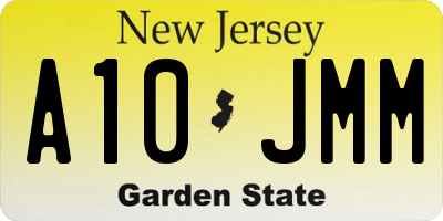NJ license plate A10JMM