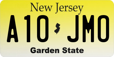 NJ license plate A10JMO