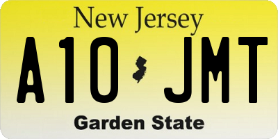 NJ license plate A10JMT