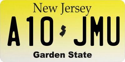 NJ license plate A10JMU