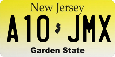 NJ license plate A10JMX