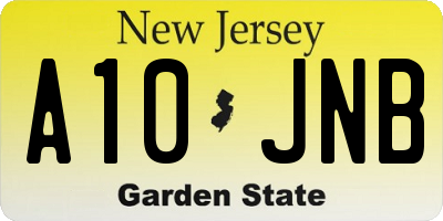 NJ license plate A10JNB