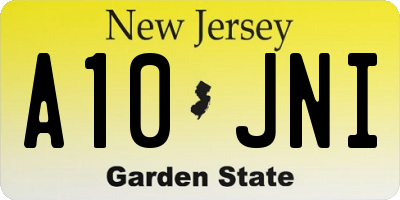 NJ license plate A10JNI