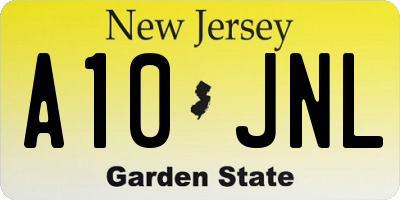 NJ license plate A10JNL