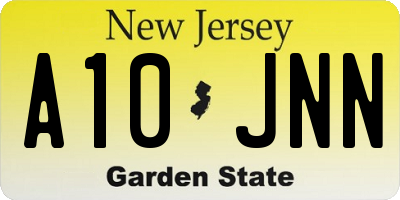 NJ license plate A10JNN