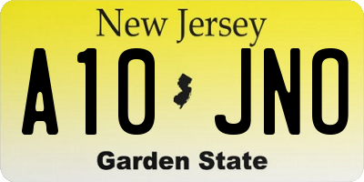 NJ license plate A10JNO