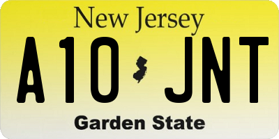 NJ license plate A10JNT