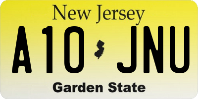 NJ license plate A10JNU