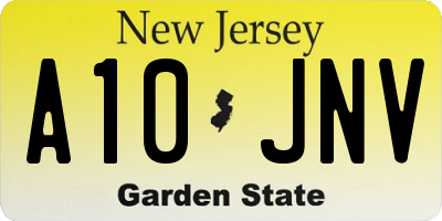 NJ license plate A10JNV
