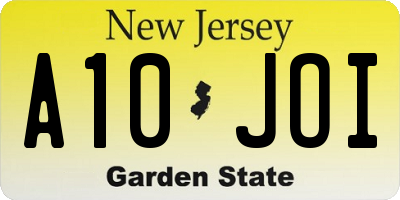 NJ license plate A10JOI
