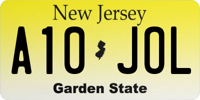 NJ license plate A10JOL
