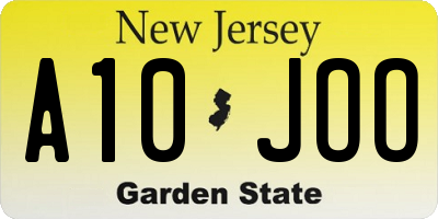 NJ license plate A10JOO